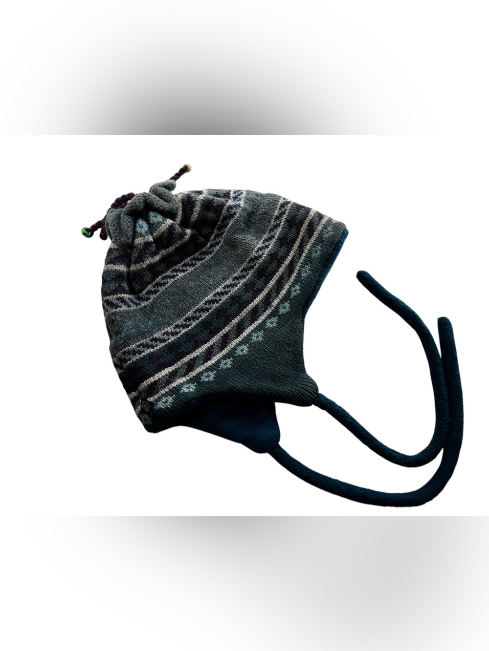 Women’s Turtle Fur Teal/Deep Purple Wool Acrylic Winter Hat